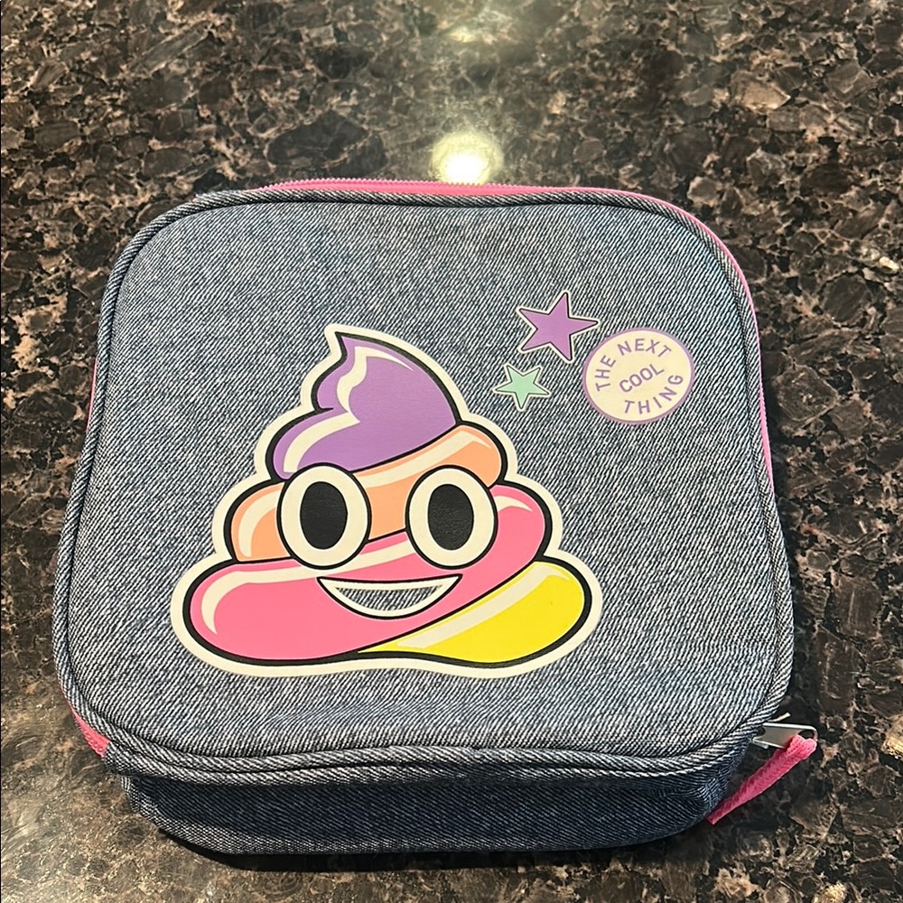 Kids Emoji Denim Lunch Bag